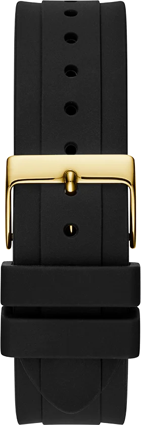 Montre Femme Guess Moonlight GW0257L1G - Cadran doré multifonction, bracelet silicone noir vue 4