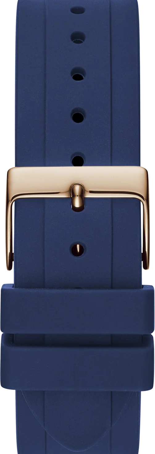 Montre Femme Guess GW0257L3 Moonlight - Cadran Blanc, Boîtier Or Rose, Bracelet Silicone Bleu vue 3