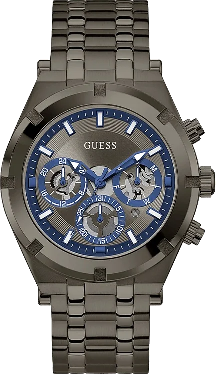 Montre Homme Guess GW0260G3 Gunmetal 44mm Cadran Squelette Acier Inoxydable