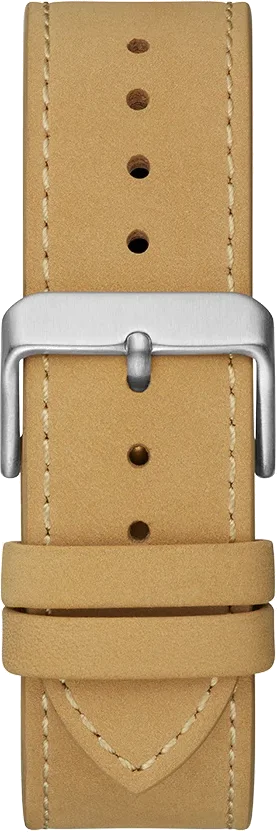 Montre Homme Guess GW0262G1 Boîtier Argenté, Cadran Noir Multifonction, Bracelet Cuir Marron vue 3