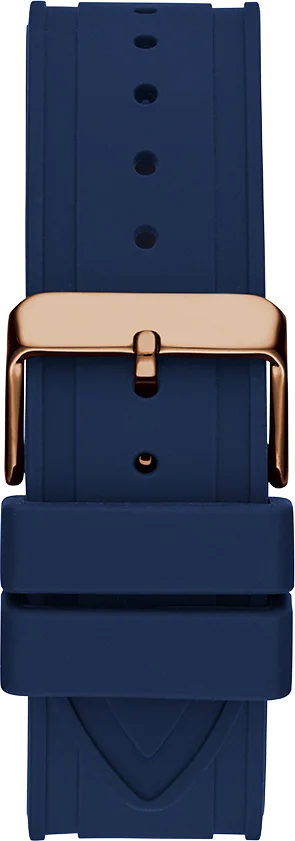 Montre Guess Homme GW0263G2 - Boîtier Octogonal Or Rose, Cadran et Bracelet Silicone Bleu vue 3