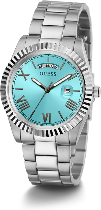 Montre Homme Guess Connoisseur GW0265G11 - Cadran Turquoise, Bracelet Acier Argent vue 2