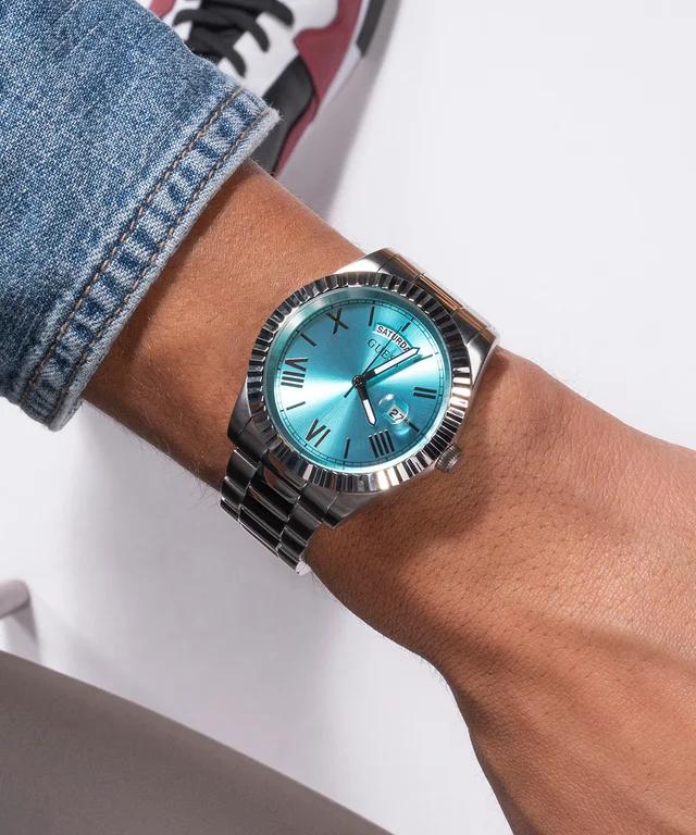 Montre Homme Guess Connoisseur GW0265G11 - Cadran Turquoise, Bracelet Acier Argent vue 6