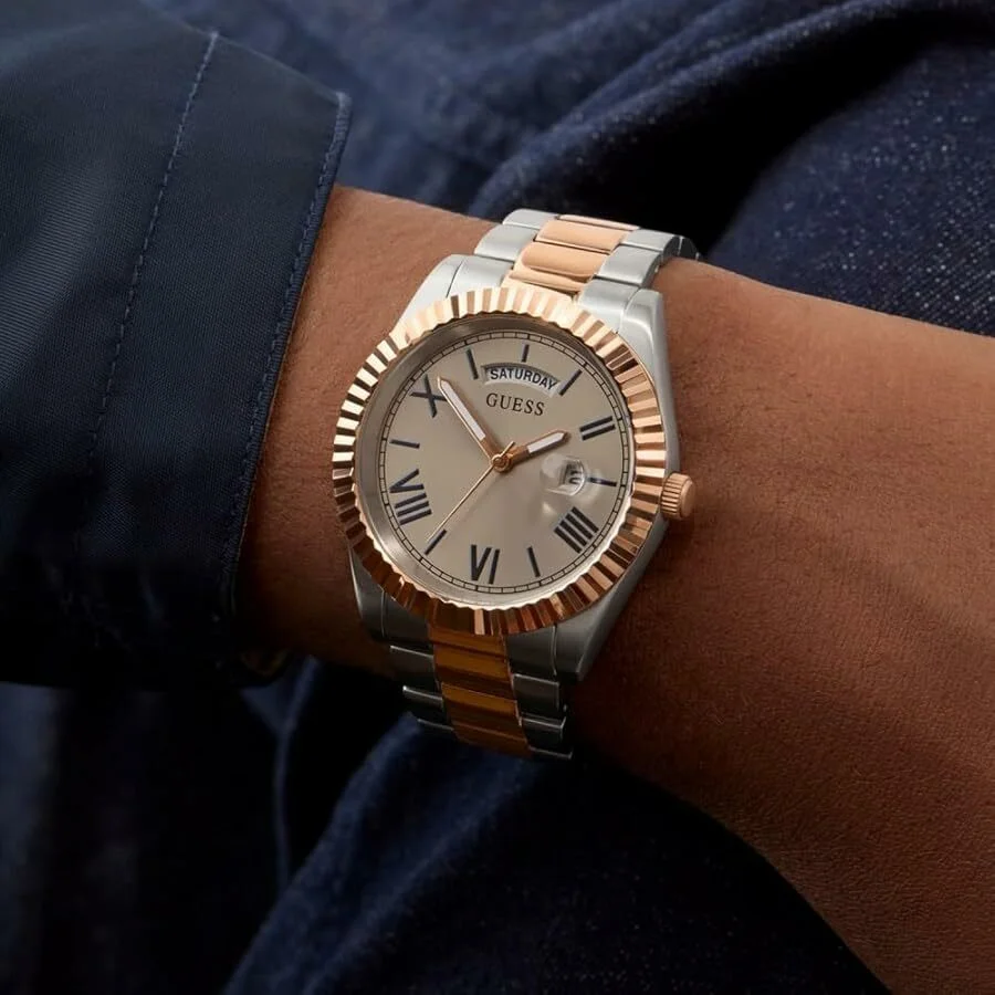 Montre Homme Guess GW0265G13 Connoisseur - Boîtier Acier Bicolore, Cadran Gris Taupe vue 5