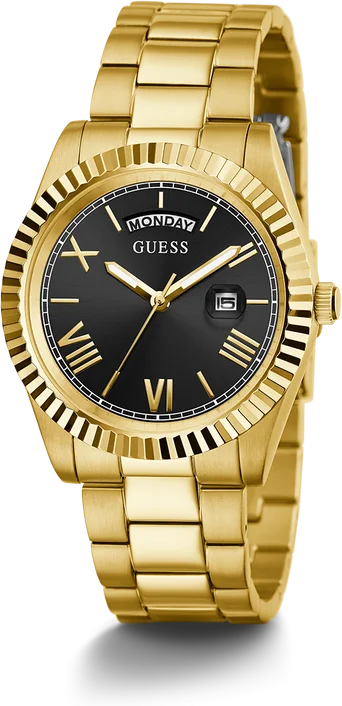 Montre Homme Guess Connoisseur GW0265G3 - Boîtier et bracelet acier doré, cadran noir vue 2