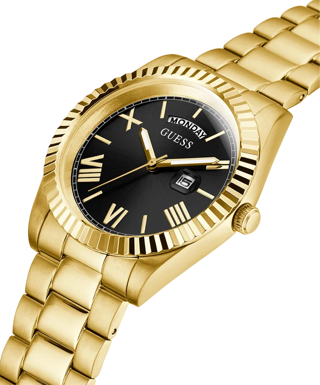 Montre Homme Guess Connoisseur GW0265G3 - Boîtier et bracelet acier doré, cadran noir vue 3