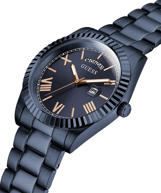 Montre Homme Guess Connoisseur GW0265G9 - Cadran et bracelet acier bleu vue 3