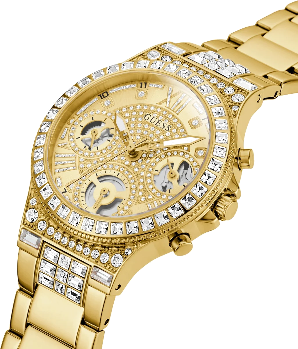 Montre Femme Guess Moonlight GW0320L2 - Boîtier doré orné de cristaux, bracelet acier doré vue 2