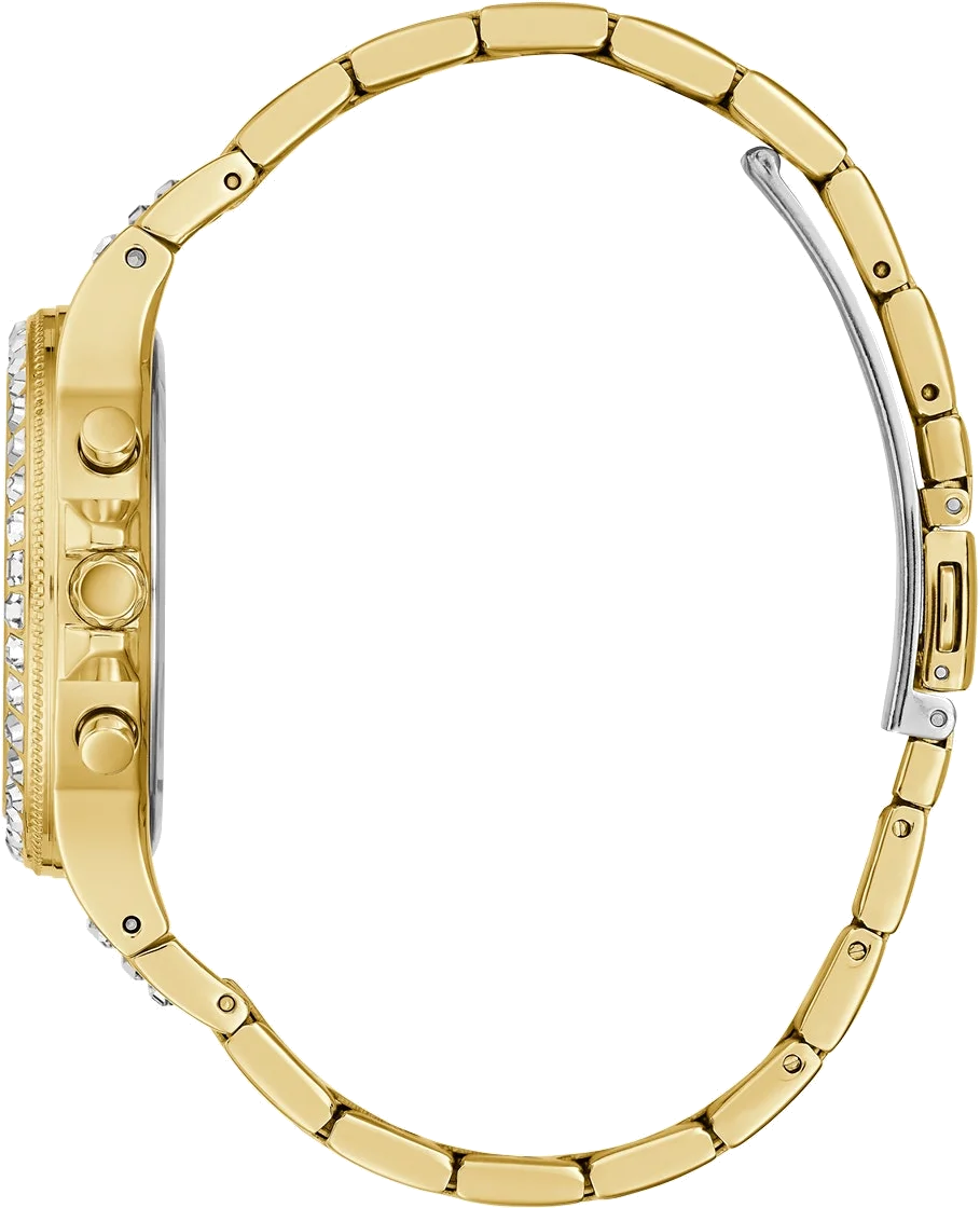 Montre Femme Guess Moonlight GW0320L2 - Boîtier doré orné de cristaux, bracelet acier doré vue 3