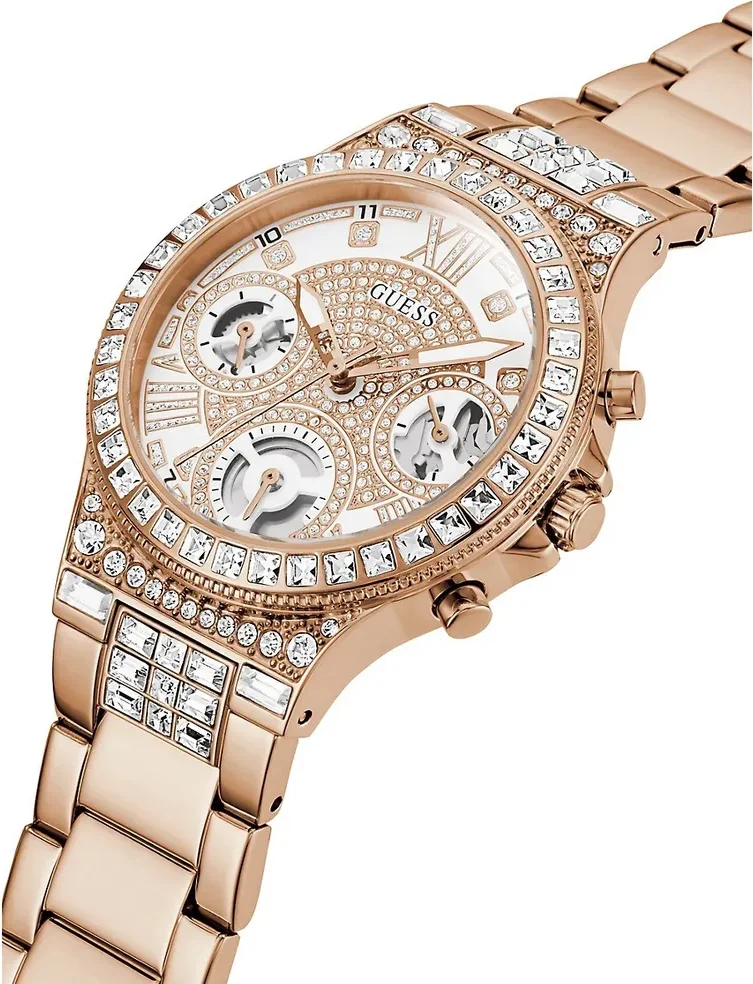 Montre Femme Guess Moonlight GW0320L3 - Boîtier Acier Or Rose, Lunette Strass, Cadran Blanc vue 2