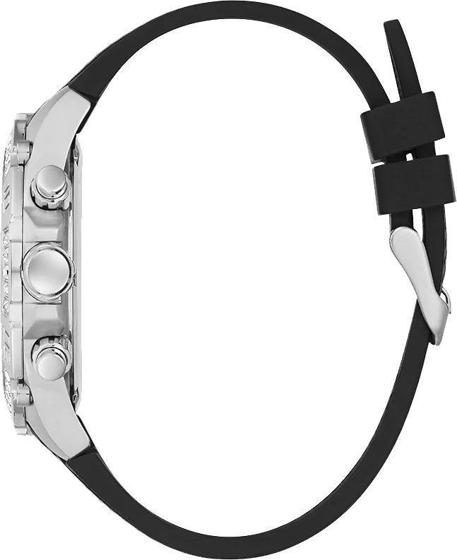 Montre Homme Guess GW0333G1 Cadran Squelette Multifonction Noir Bracelet Silicone vue 2