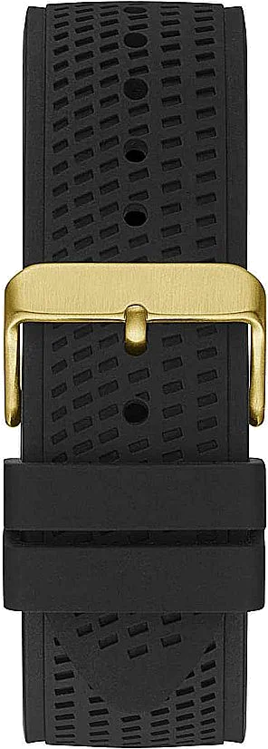 Montre Homme Guess GW0333G2 Boîtier Or, Cadran Squelette Noir, Bracelet Silicone vue 3