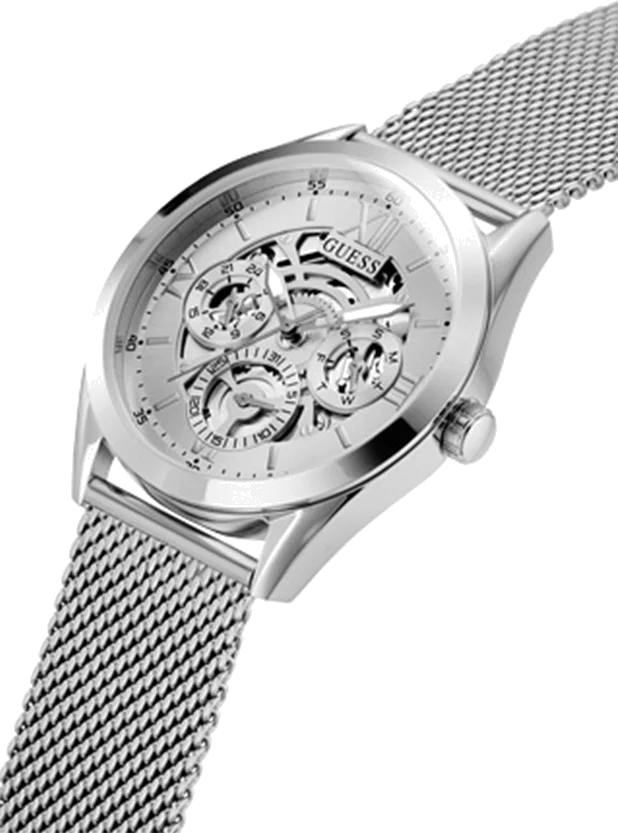 Montre Homme Guess GW0368G1 Tailor Cadran Argent Acier Maille Milanaise vue 2