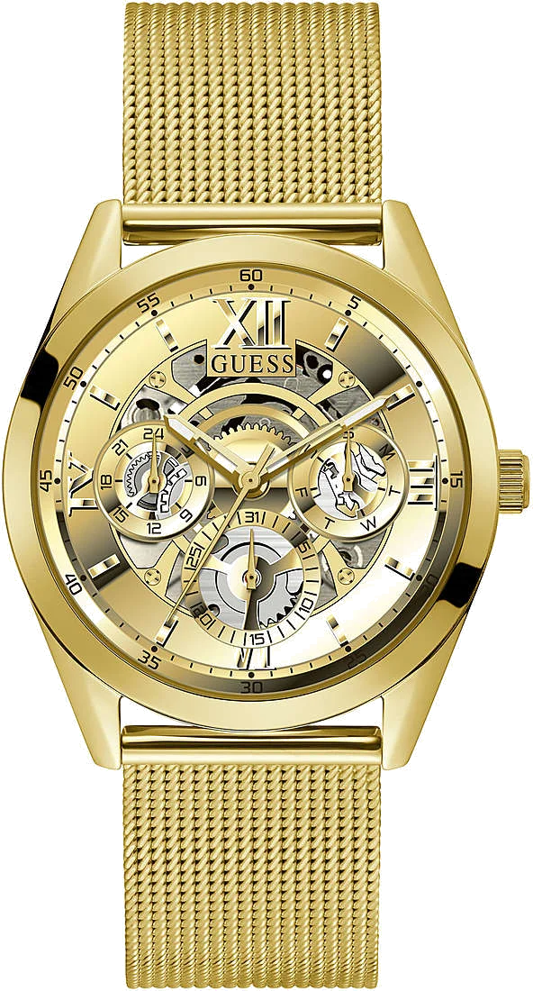 Montre Homme Guess Tailor GW0368G2 en acier doré avec bracelet maille milanaise