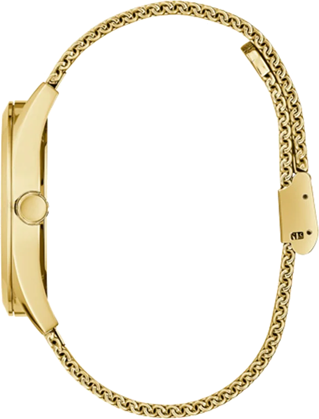 Montre Homme Guess Tailor GW0368G2 en acier doré avec bracelet maille milanaise vue 3