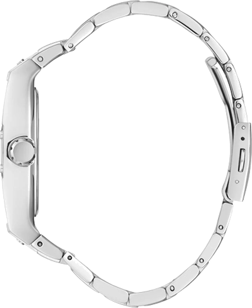 Montre Homme Guess Phoenix GW0387G1, Cadran Noir Tonneau, Bracelet Acier Argent vue 3