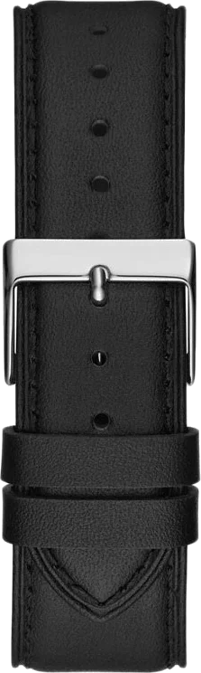 Montre Homme Guess GW0389G1 Cadran squelette noir, boîtier argent, bracelet cuir vue 3