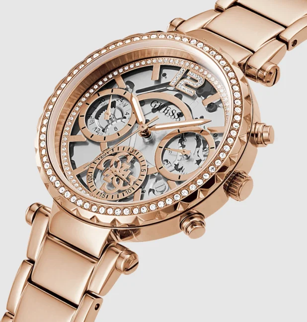 Montre Femme Guess GW0403L3 Squelette Acier Inoxydable Or Rose 37 mm vue 4