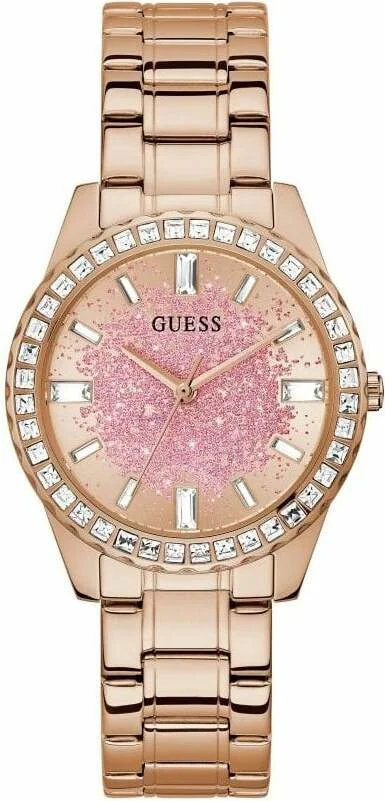 Montre Femme Guess GW0405L3 Cadran Pailleté Cristaux Acier Or Rose