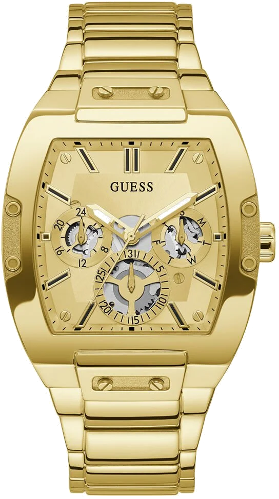 Montre Homme Guess GW0456G2 Phoenix en Acier Doré, Cadran Tonneau Multifonction