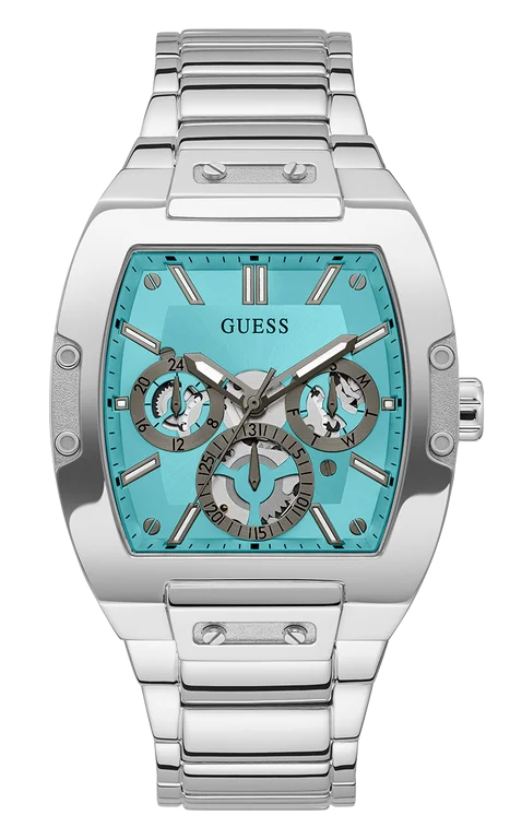 Montre Homme Guess GW0456G4 Phoenix en Acier Argenté avec Cadran Turquoise