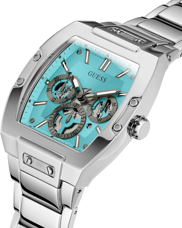 Montre Homme Guess GW0456G4 Phoenix en Acier Argenté avec Cadran Turquoise vue 2