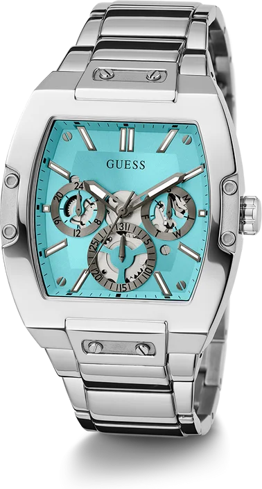 Montre Homme Guess GW0456G4 Phoenix en Acier Argenté avec Cadran Turquoise vue 5