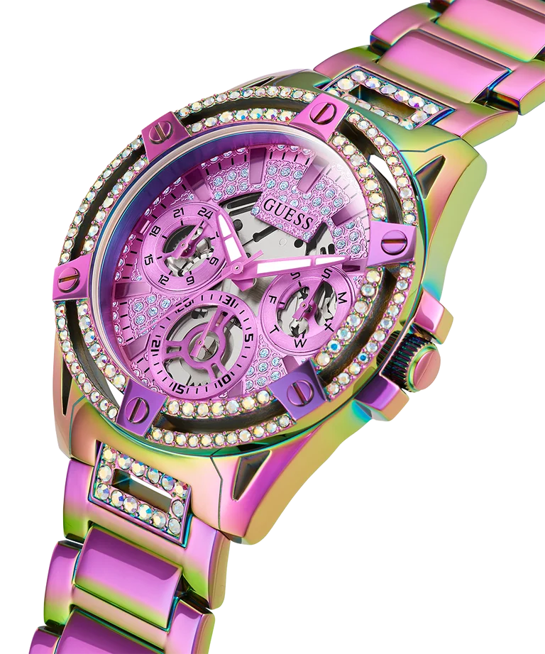 Montre Femme Guess Queen GW0464L4 en Acier Arc-en-ciel avec Cadran à Cristaux vue 2