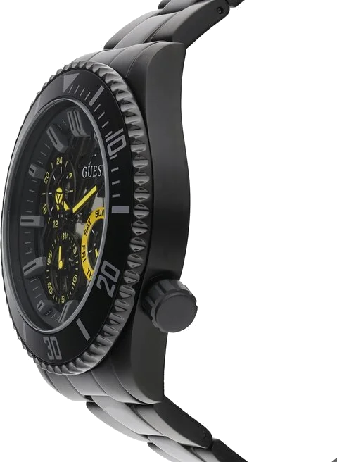 Montre Guess Axle GW0488G3 pour Homme - Boîtier et bracelet acier noir 45mm vue 3