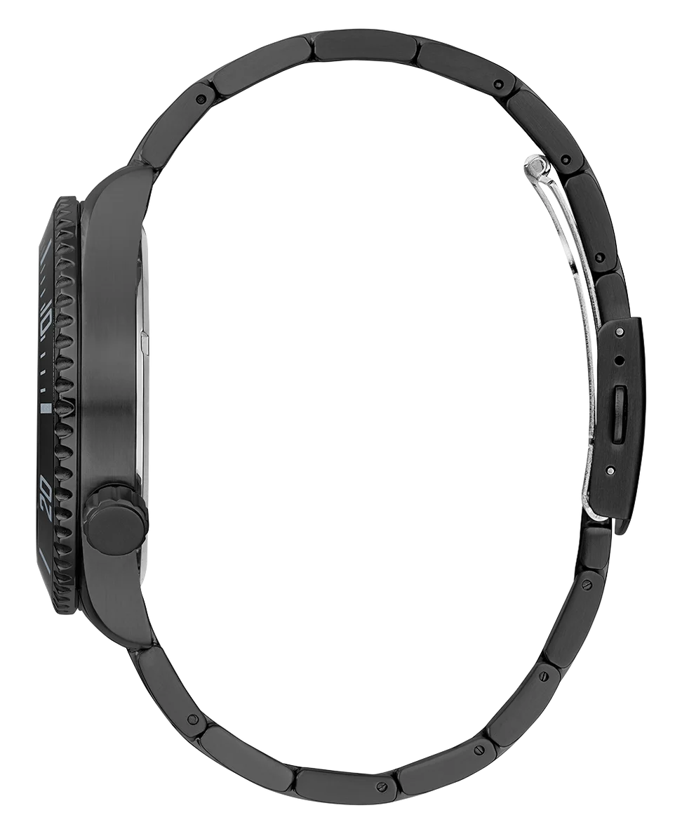 Montre Guess Axle GW0488G3 pour Homme - Boîtier et bracelet acier noir 45mm vue 4