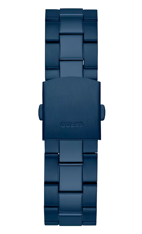 Montre Homme Guess Axle GW0488G4 - Cadran squelette bleu sur bracelet acier vue 5