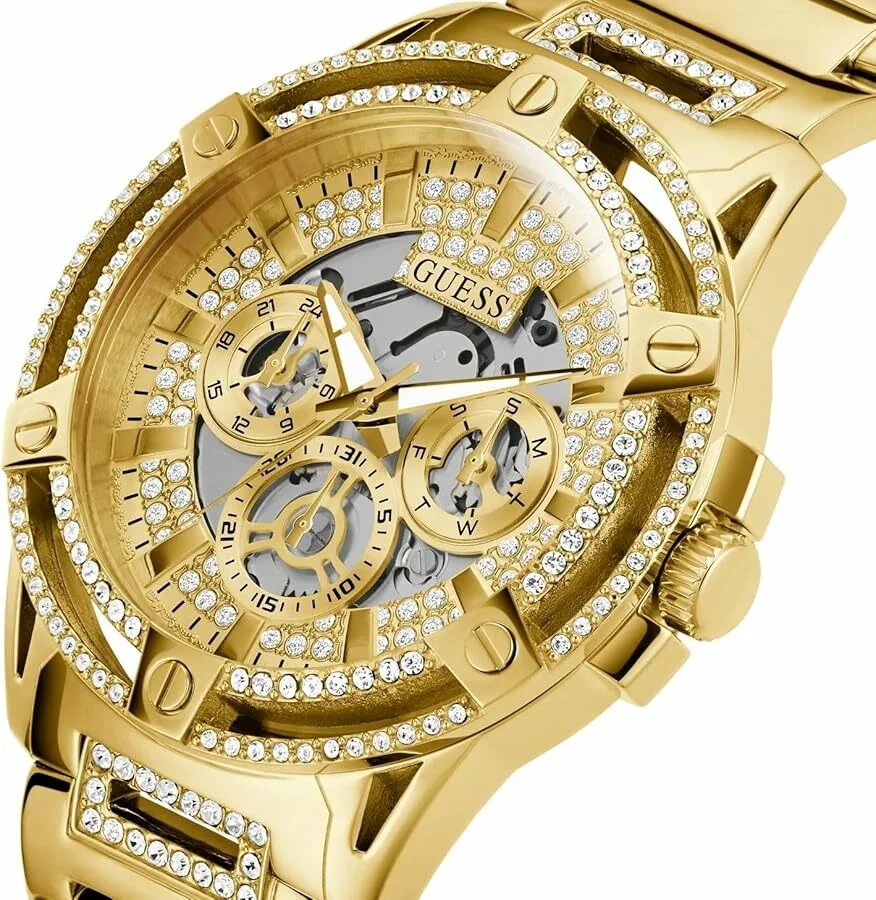 Montre Homme Guess King GW0497G2 en acier doré avec strass vue 2
