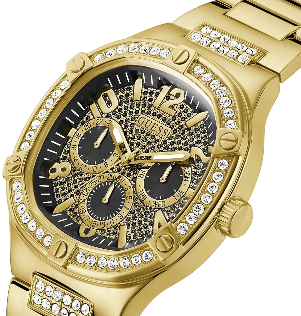 Montre Homme Guess Duke GW0576G2 en Acier Doré, Cadran Noir Multifonction vue 2