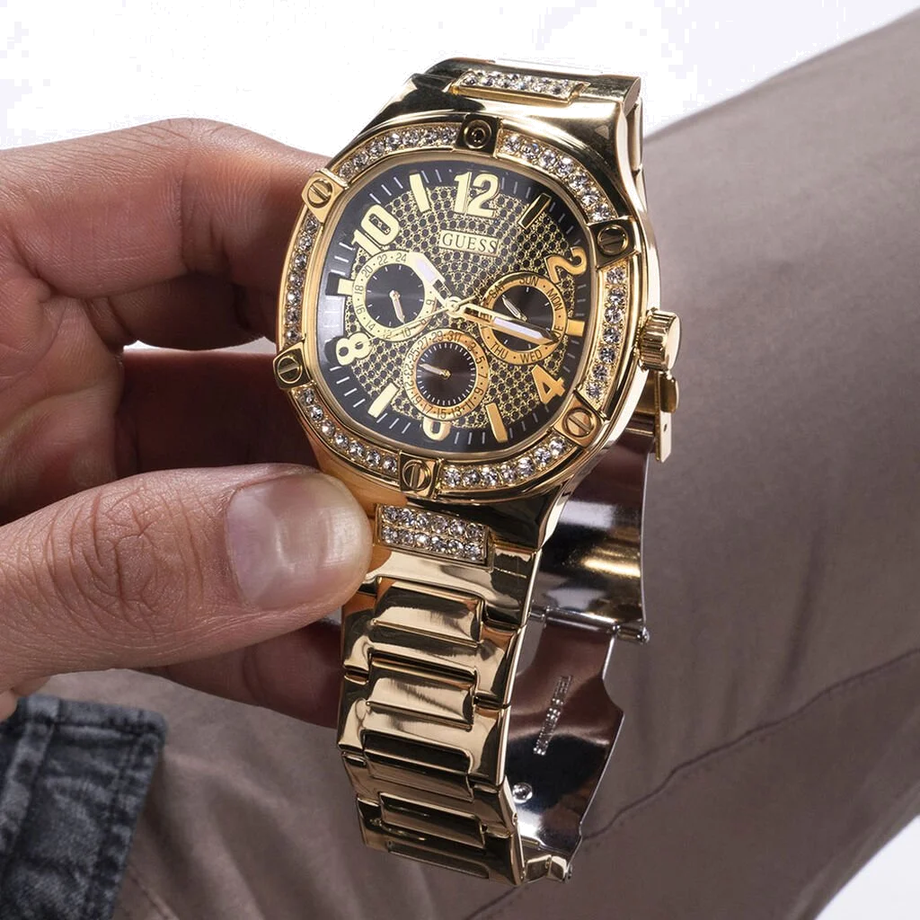 Montre Homme Guess Duke GW0576G2 en Acier Doré, Cadran Noir Multifonction vue 6