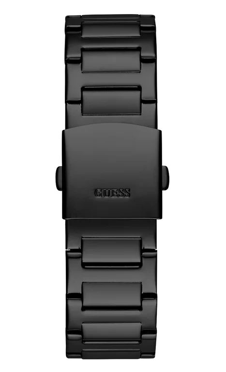 Montre Homme Guess Duke GW0576G3, boîtier et bracelet acier noir, cadran coussin multifonction vue 4