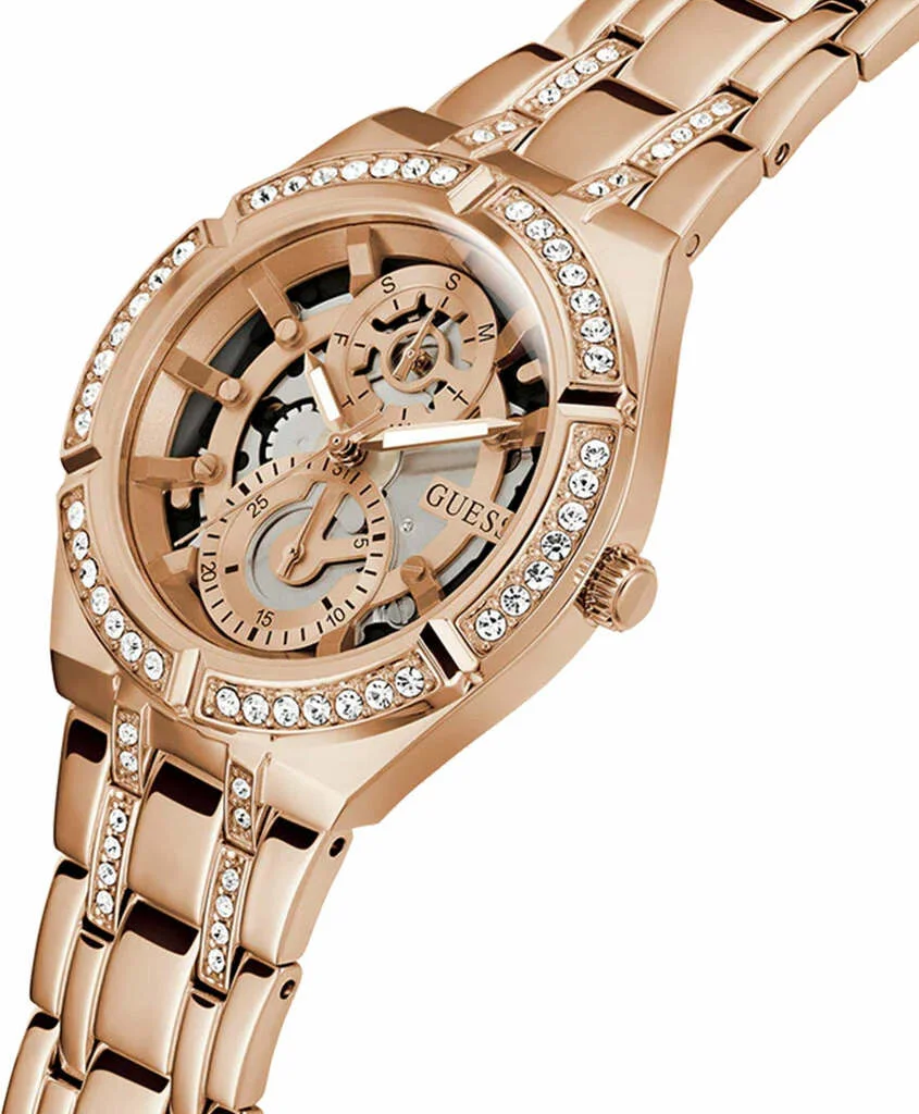 Montre Femme Guess Allara GW0604L3 - Cadran squelette or rose, bracelet acier, multifonctions vue 2
