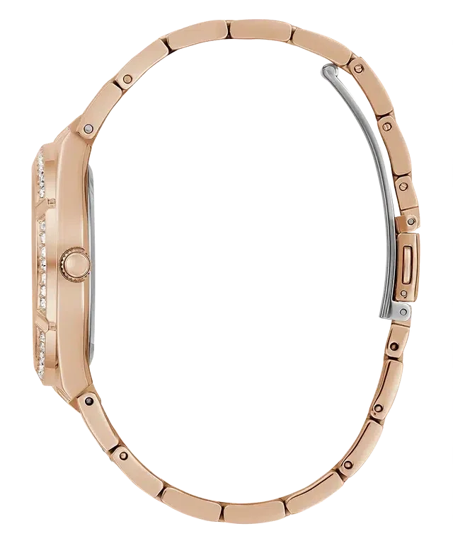 Montre Femme Guess Allara GW0604L3 - Cadran squelette or rose, bracelet acier, multifonctions vue 3