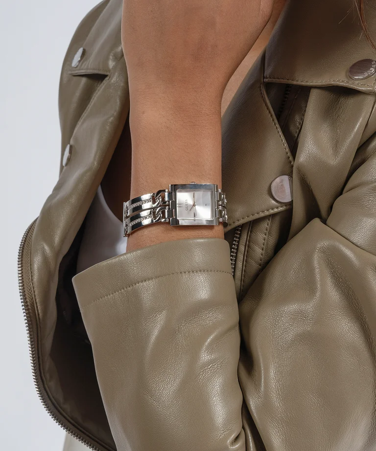 Montre Femme Guess GW0668L1 Boîtier Carré Acier Argenté avec Cristaux vue 5