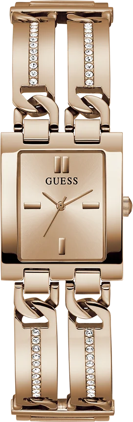 Montre Femme Guess GW0668L3 en Acier Or Rose avec Cadran Carré et Cristaux