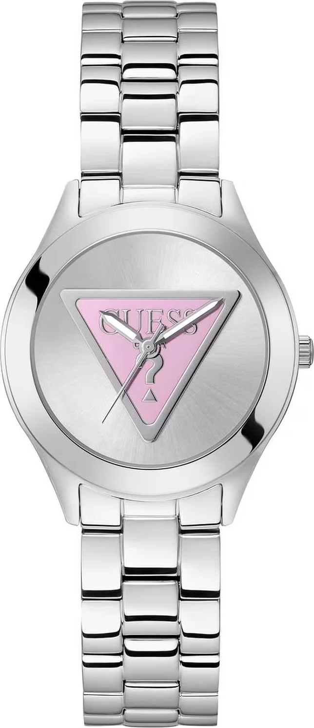 Montre Femme Guess GW0675L1 en Acier Argenté avec Cadran Logo Triangle Rose