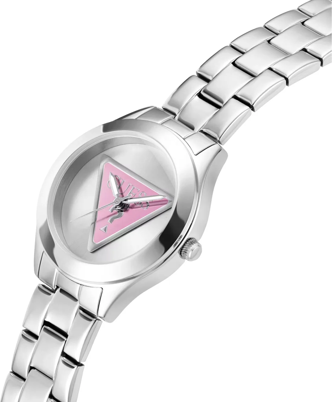 Montre Femme Guess GW0675L1 en Acier Argenté avec Cadran Logo Triangle Rose vue 2
