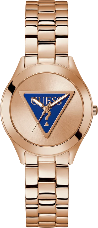 Montre Femme Guess GW0675L3 en Acier Or Rose avec Cadran Bleu Logo