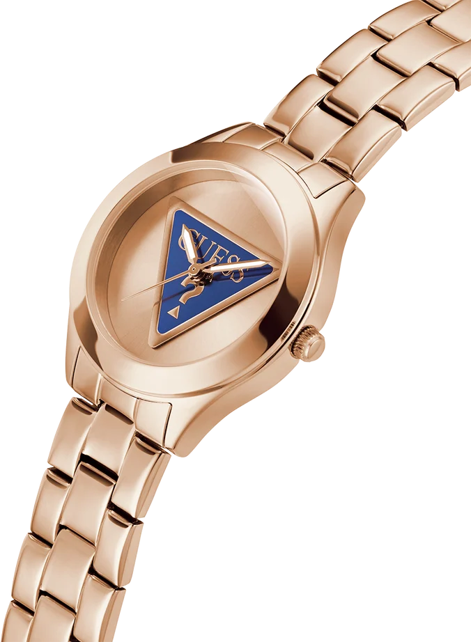 Montre Femme Guess GW0675L3 en Acier Or Rose avec Cadran Bleu Logo vue 2