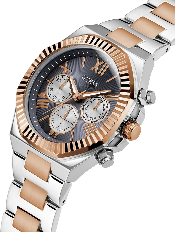 Montre Guess Homme GW0703G4 Equity Acier Bicolore Argent/Or Rose, Cadran Anthracite vue 2