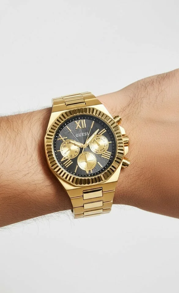 Montre Guess GW0703G5 pour Homme - Boîtier Acier Doré, Cadran Noir Multifonctions vue 5