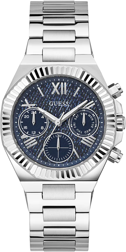 Montre Femme Guess GW0769L1 en Acier Argenté avec Cadran Bleu Denim