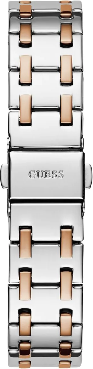 Montre Femme Guess GW0770L5 en Acier Bicolore Argent et Or Rose, Cadran Blanc Guilloché vue 3