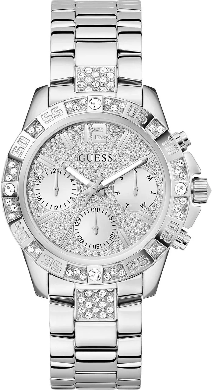 Montre Femme Guess Majesty GW0771L1 en Acier Argenté avec Cristaux