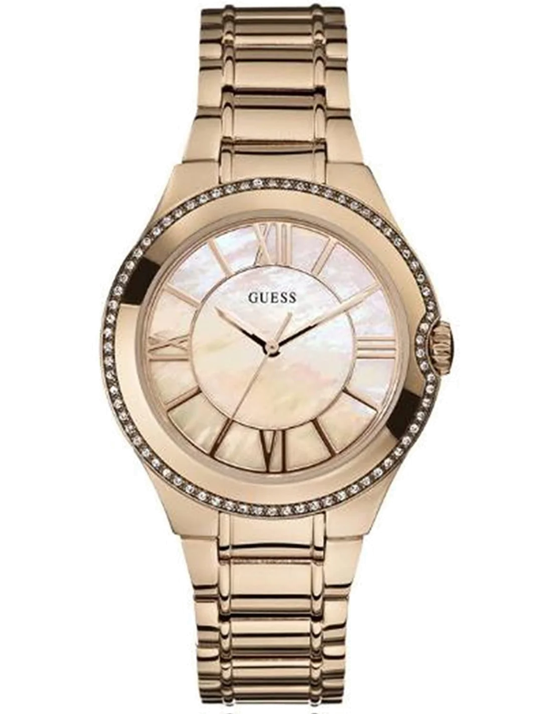Montre Femme Guess U15503L1 - Cadran Nacre et Bracelet Acier Or Rose