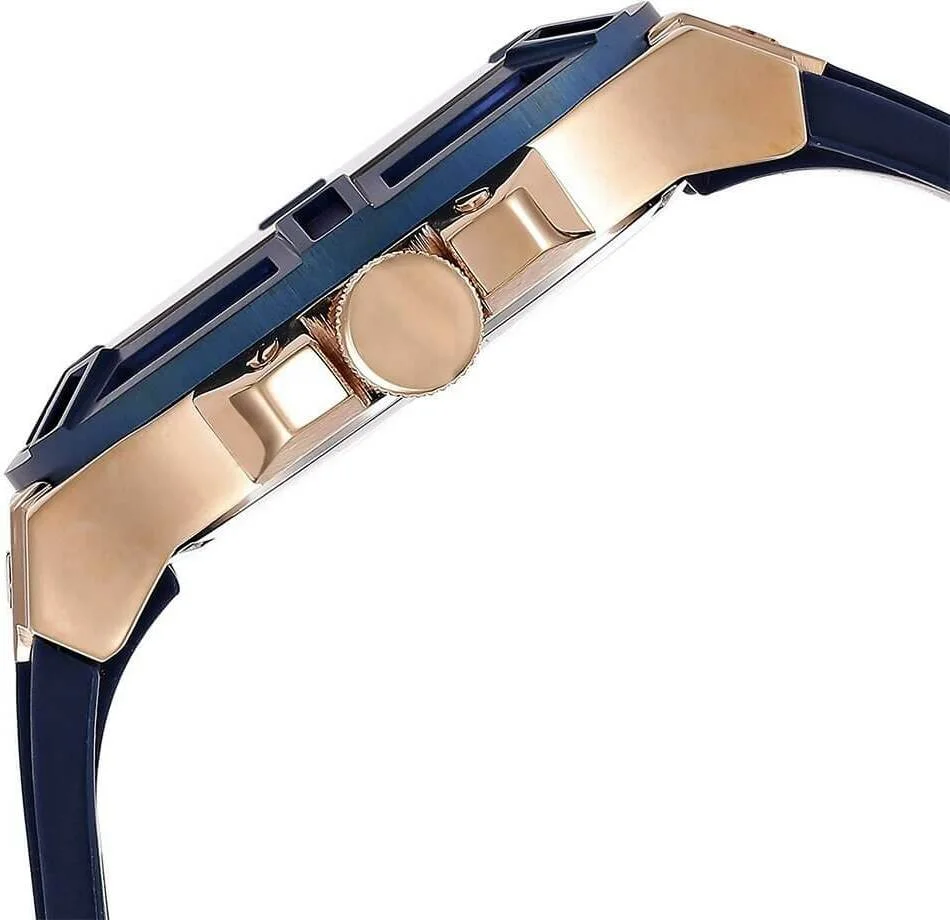 Montre Homme Guess Rigor W0247G3 - Boîtier bicolore or rose, cadran et bracelet bleu vue 2